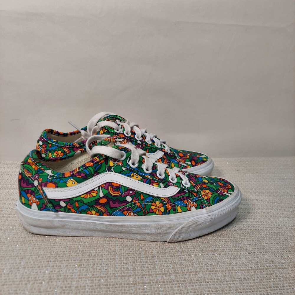 Vans Old Skool Psychedelic Mushroom Floral Print Sneakers Womens 6.5/Men‎ 5